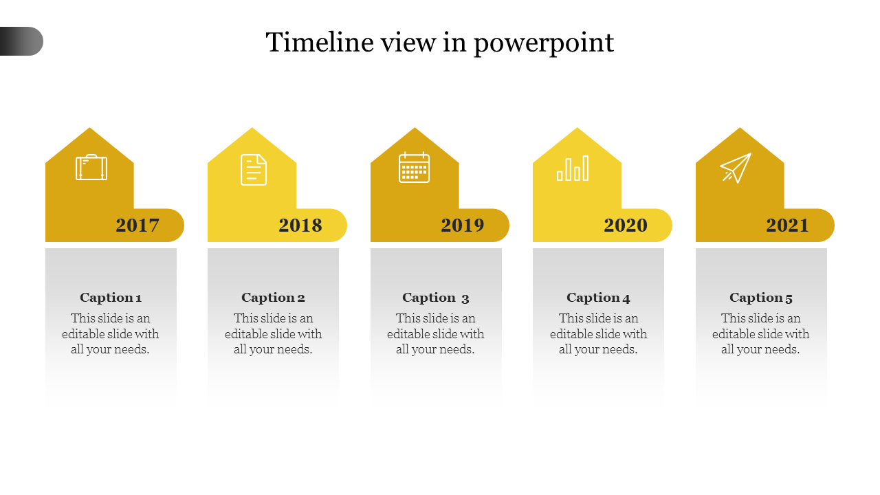 timeline view in powerpoint-Yellow